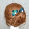 2 Peacock hair pins, peacock feather hair pins, hair clip, small hair pins - Image 2