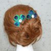2 Peacock hair pins, peacock feather hair pins, hair clip, small hair pins - Image 5