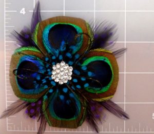 Peacock feather  hair clip "Lisa", bridal hair piece - Image 3