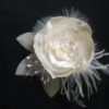 Bridal flower hair clip, with freshwater pearls and feathers - Image 4