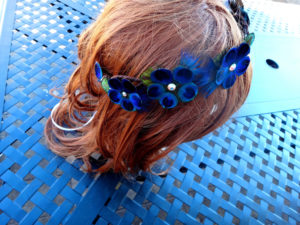 Peacock crown, peacock feather headpiece, feather crown, peacock feather crown - Image 4