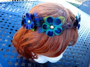 Peacock crown, peacock feather headpiece, feather crown, peacock feather crown - Image 5