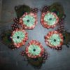 Coral mint flower hair clips,  peacock feathers,  freshwater pearls - Image 2