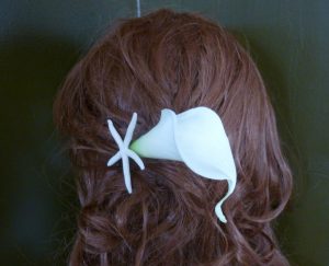 Real touch calla lily finger starfish hair piece, Customizable, beach wedding, calla lily, starfish, destination wedding - Image 2