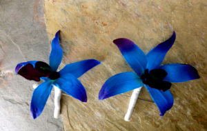 Purple blue orchid boutonniere, dendrobium orchid boutonniere, button hole, galaxy orchid - Image 3