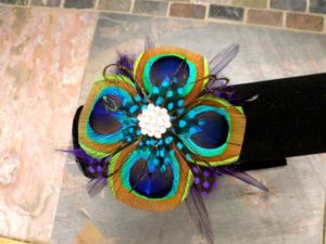 Peacock pearl wrist corsage, Customizable - Image 3