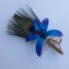 Purple blue orchid peacock boutonniere, dendrobium orchid boutonniere, button hole, galaxy orchid - Image 2