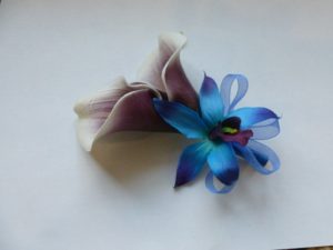 Picasso Calla lily galaxy orchid corsage, real touch calla lilies - Image 3