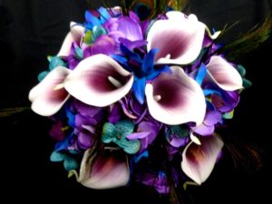 Purple hydrangea and picasso calla lily bouquet, small bridal bouquet, maid of honors or bridesmaids bouquet - Image 4