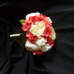 Pink hydrangea peony bridal bouquet, canary yellow and hot pink bouquet, artificial bridal bouquet