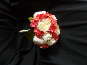 Pink hydrangea peony bridal bouquet, canary yellow and hot pink bouquet, artificial bridal bouquet