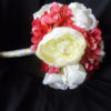 Pink hydrangea peony bridal bouquet, canary yellow and hot pink bouquet, artificial bridal bouquet - Image 4