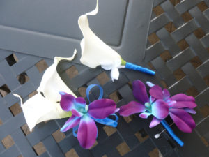 Calla lily, galaxy orchid boutonniere, corsage, real touch calla lilies - Image 2