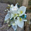 White calla lily, peacock, orchid bridal bouquet - Image 2