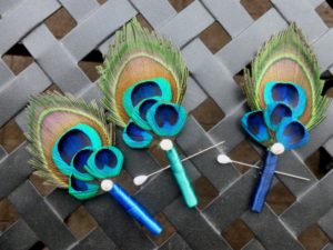 Peacock boutonniere