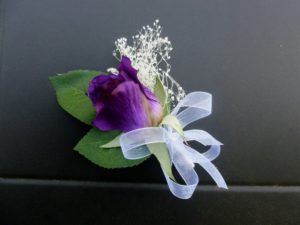 Rose baby's breath boutonniere, button hole, corsage, available in more colors, customizable