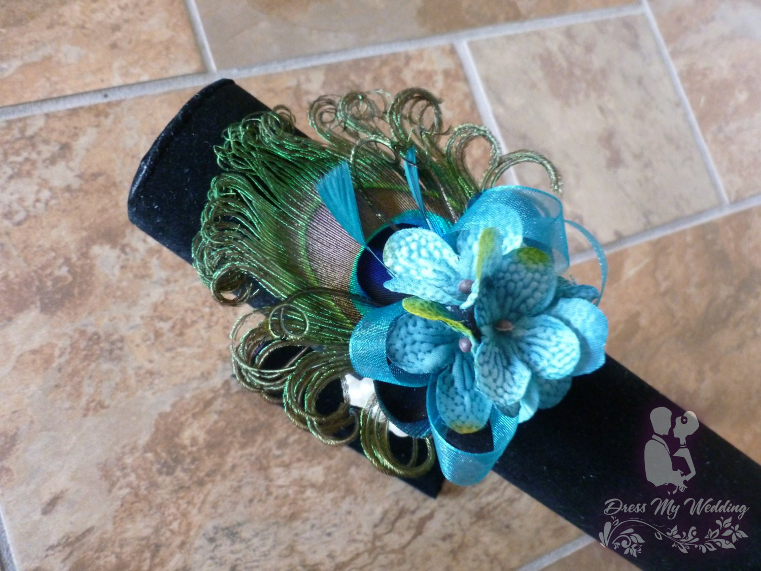 Dress My Wedding – Peacock wrist corsage, pearl wrist corsage, wristlet,  bracelet, peacock wristlet, Customizable