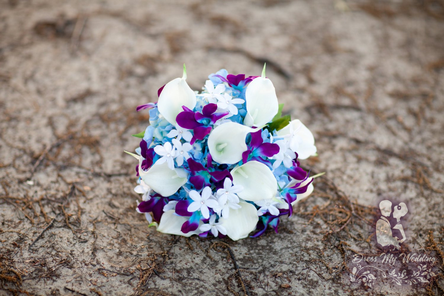 Dress My Wedding Purple Blue Galaxy Orchid And Calla Lily Bridal