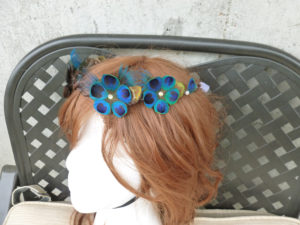 Flower girl Peacock crown, peacock feather headpiece, feather crown, peacock feather crown - Image 2