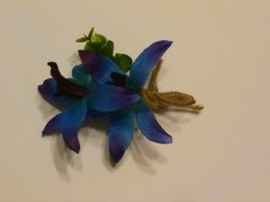 Purple blue orchid corsage, galaxy orchid, boutonniere, wedding corsage, prom, with jute - Image 2