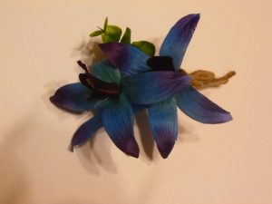 Purple blue orchid corsage, galaxy orchid, boutonniere, wedding corsage, prom, with jute