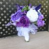 Purple bridal bouquet peacock and ostrich feather accent, SALE, matching grooms boutonniere FREE, - Image 4