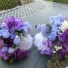 Purple bridal bouquet peacock and ostrich feather accent, SALE, matching grooms boutonniere FREE, - Image 5