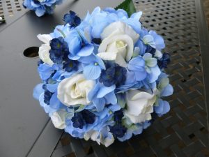 blue hydrangea bouquet