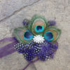 Peacock wrist corsage, peacock feather corsage with ribbon ties, Customizable