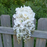 Ivory, light champagne cascading bouquet, cascading bridal bouquet, ivory bridal bouquet