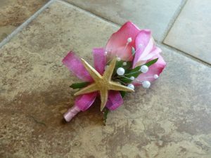 Real touch rose and starfish corsage, pink rose corsage, boutonniere, customizable - Image 2