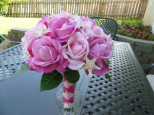 Real touch hot pink, light pink rose bouquet, true touch flower bouquet, artificial flower bouquet - Image 3