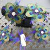Peacock pearl wrist corsage, teal, turquoise, purple feather wristlet, rhinestone, bridesmaids, prom,  Customizable - Image 3