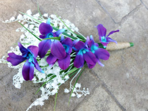Galaxy orchid, lilies of the valley, rustic country bouquet - Image 2