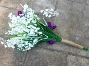 Galaxy orchid, lilies of the valley, rustic country bouquet - Image 3