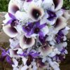 Cascading plum, purple and lavender bridal bouquet with silver accent - Image 3