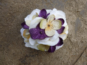 Artificial hydrangea hair clip, champagne, ivory plum hair accessory teal, plum hair clip, customizable - Image 2