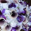 Cascading plum, purple and lavender bridal bouquet with silver accent - Image 4