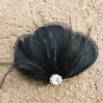 Black feather clip, feather accessory, white feather fascinator