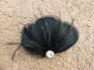 Black feather clip, feather accessory, white feather fascinator