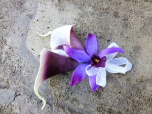 Picasso Calla lily galaxy orchid corsage, real touch calla lilies - Image 5