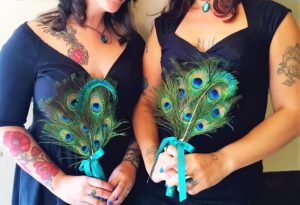 Peacock fan bouquet, small, for bridesmaids, toss bouquet, fan bouquet