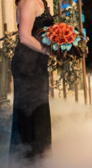 Burnt Orange and teal bridal bouquet - Image 5