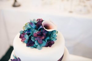 calla lily hydrangea cake topper, Picasso calla, teal hydrangea, wedding cake topper