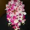 Pink fuchsia orchid and tiger lily cascading bouquet - Image 4
