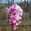 Pink fuchsia orchid and tiger lily cascading bouquet - Image 2