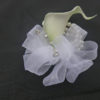 Calla lily wrist corsage, pin on corsage, rhinestone, pearl wristlet - Image 3