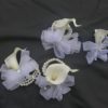 Calla lily wrist corsage, pin on corsage, rhinestone, pearl wristlet - Image 2