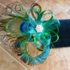Peacock wrist corsage on pearl bracelet, peacock feather corsage, wristlet, customizable - Image 4