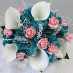 Turquoise coral small bouquet